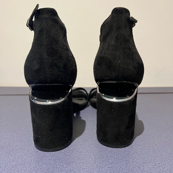 Alexander Wang Black Suede Heels With Cut Out Detail and Ankle Strap - Picture 3 of 6
